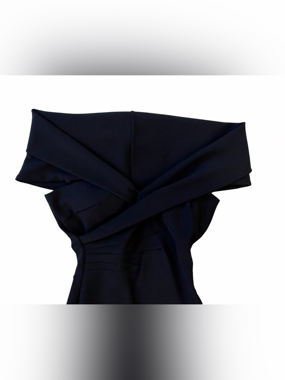Chiara Boni La Petite Robe Black Off Shoulder Fishtail Gown Sz 42 Wedding Formal - Picture 10 of 16